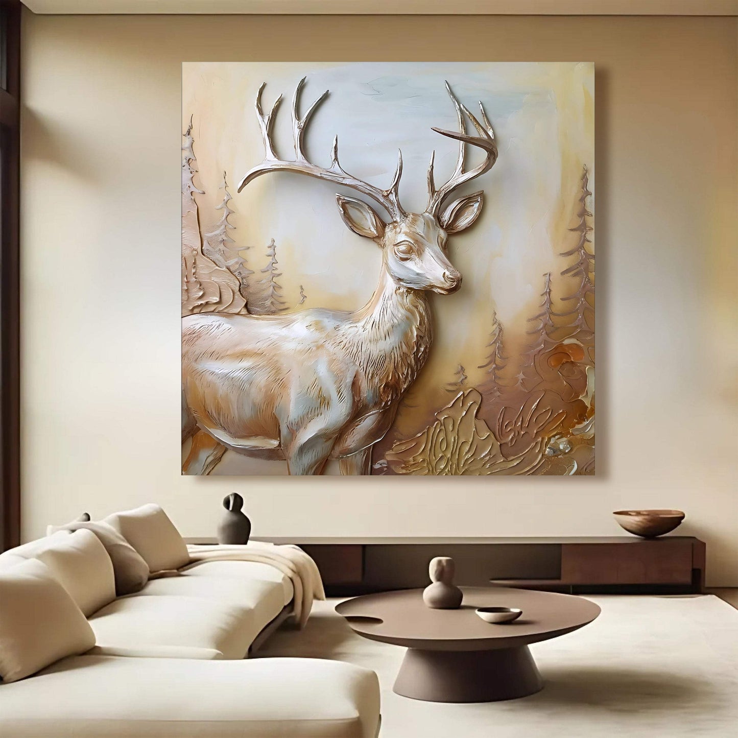3D Deer Wall Art - Tailored Canvases - Flyclothing LLC