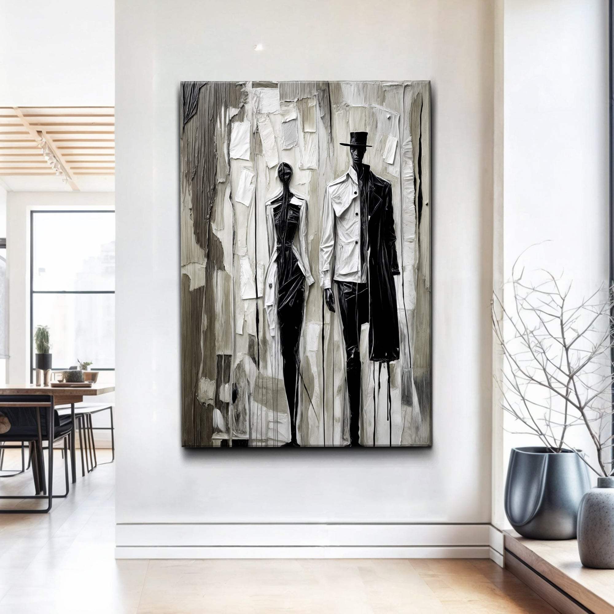 Beige & Black Minimalist Wall Art - Tailored Canvases - Flyclothing LLC