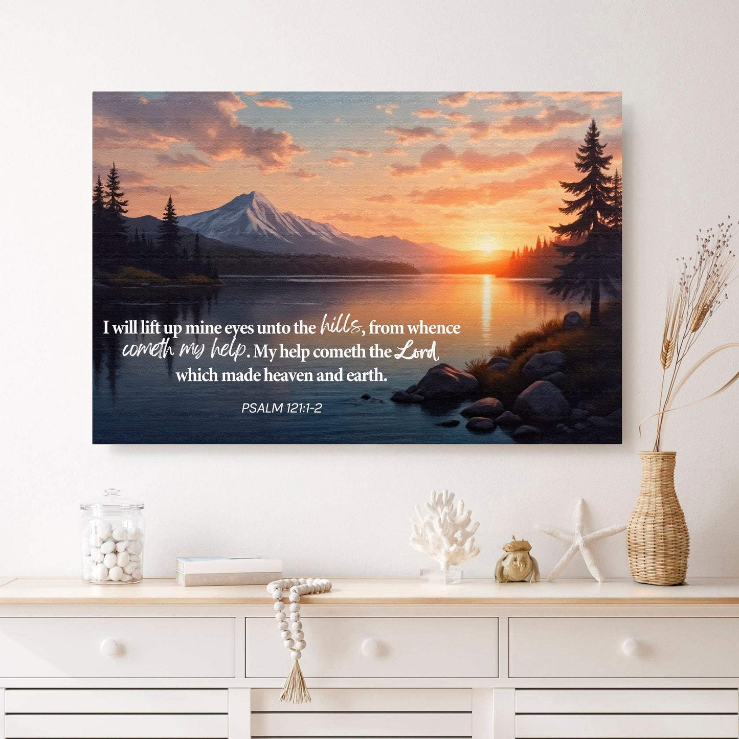 Psalm 121:1-2 - A Song Of Ascents Faith Wall Sign - Tailored Canvases - Flyclothing LLC