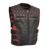 Tactical Emerald Men’s Motorcycle Leather Vest - First Manufacturing Company - Flyclothing LLC