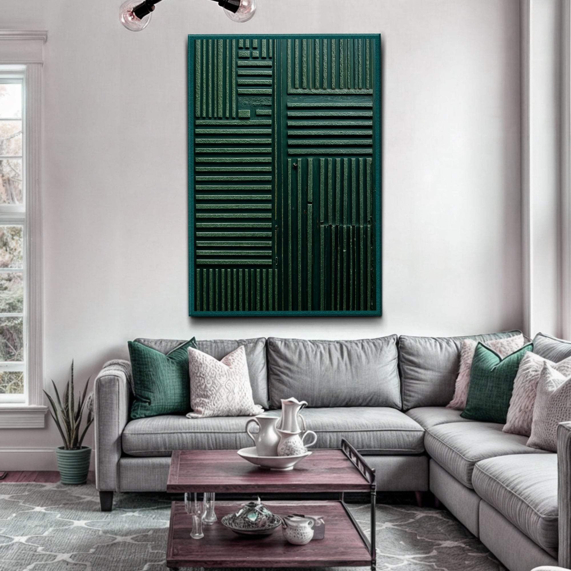 Green Abstract Patterns Wall Art - Tailored Canvases - Flyclothing LLC