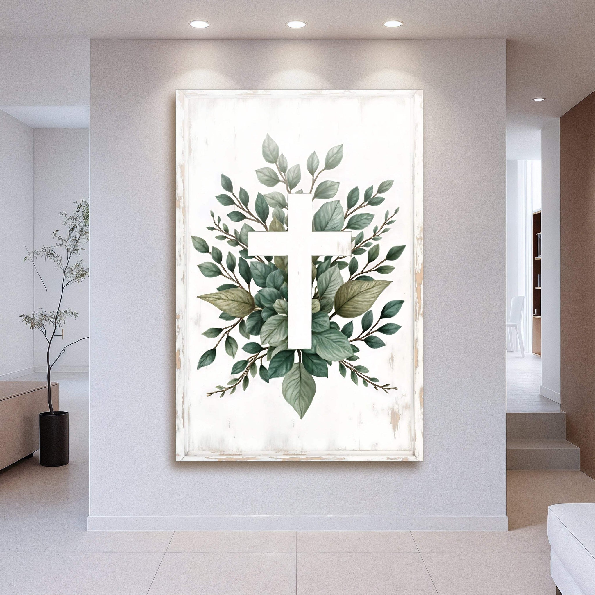 Minimalist Cross Faith Wall Art II - Tailored Canvases - Flyclothing LLC