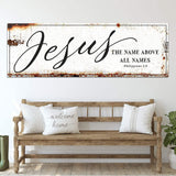 Jesus The Name Above All Names - Philippians 2:9 Faith Sign - Tailored Canvases - Flyclothing LLC