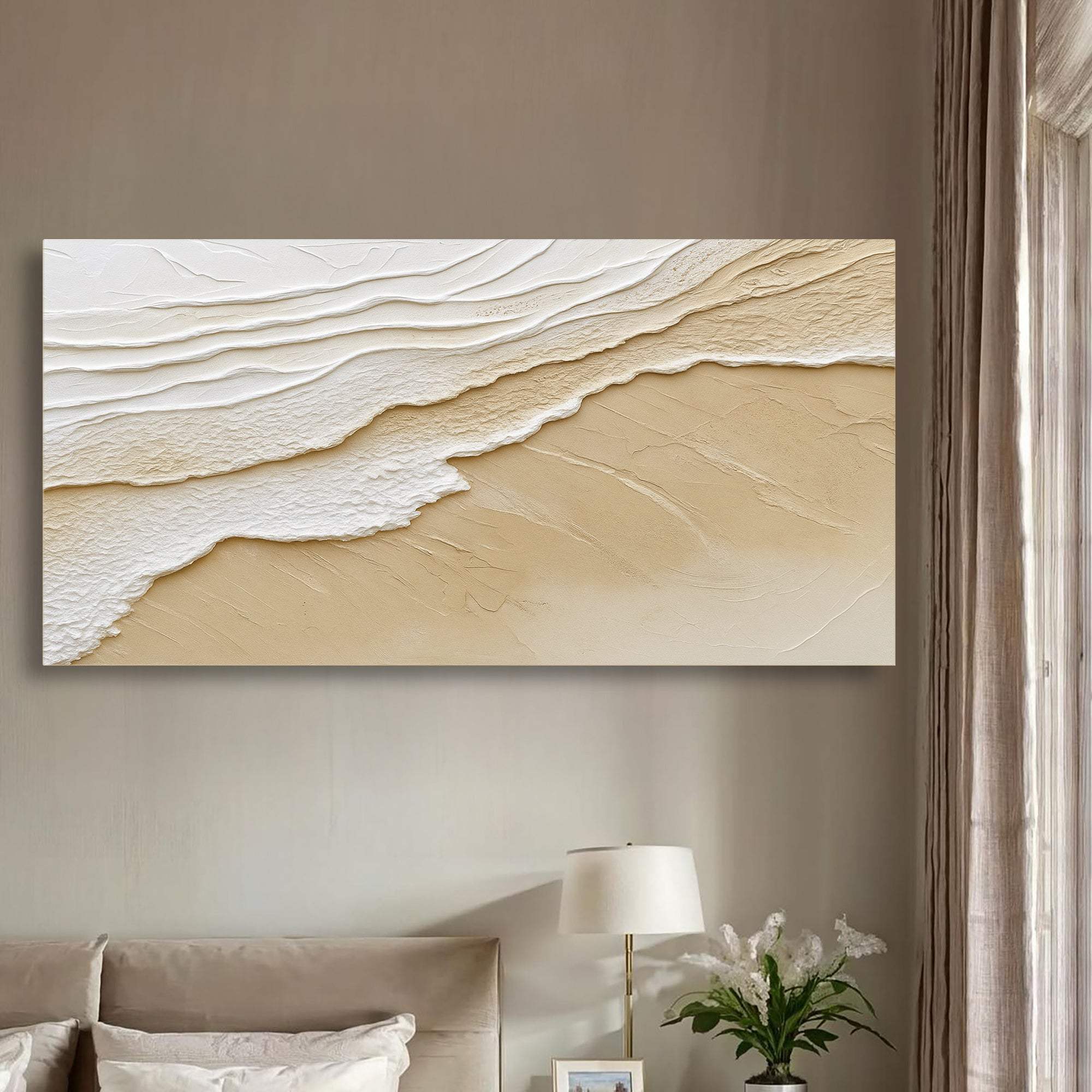 Neutral Ocean Waves Wall Art - Tailored Canvases - Flyclothing LLC