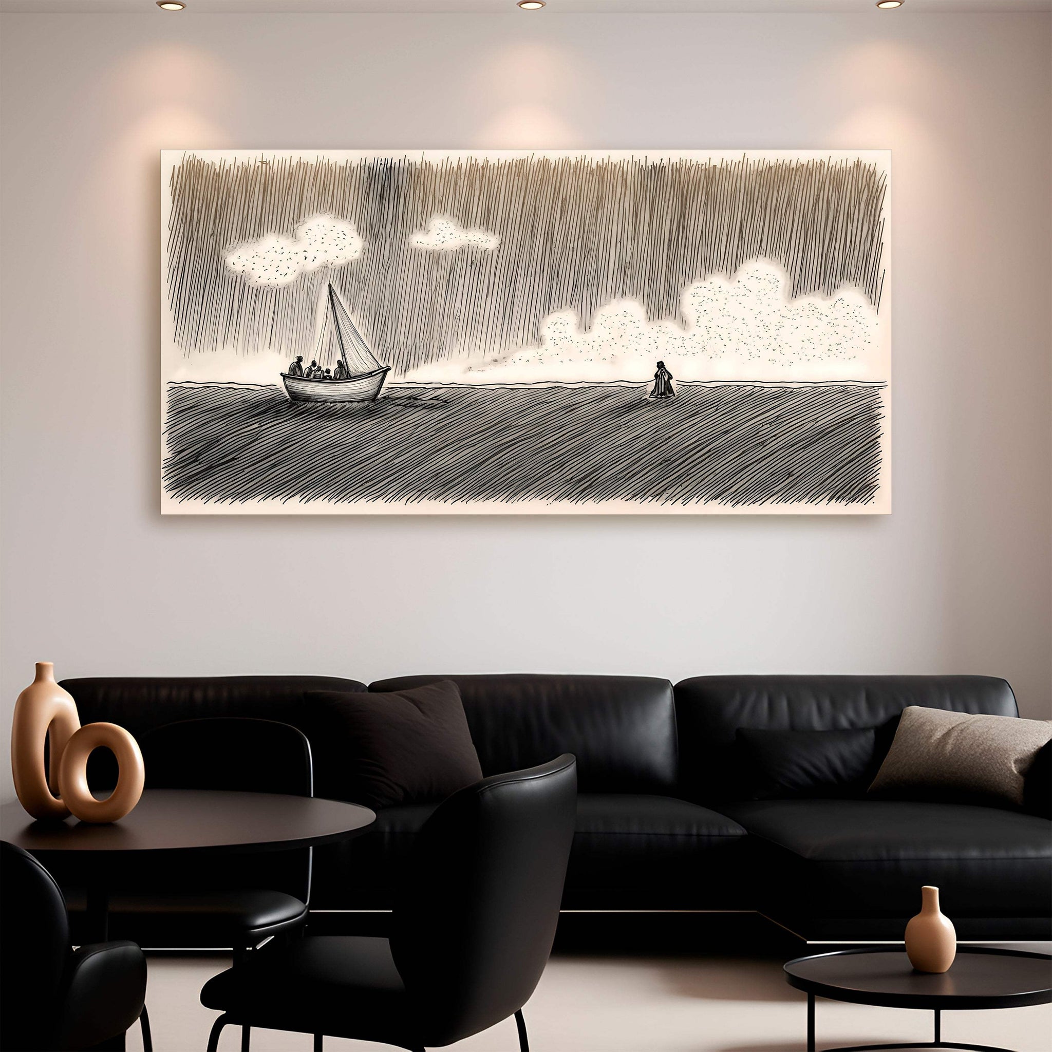 Jesus Walking On Water Faith Wall Art V - Tailored Canvases - Flyclothing LLC