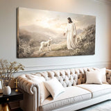 Jesus Protects The Lamb From Wolves Faith Wall Art X - Tailored Canvases - Flyclothing LLC