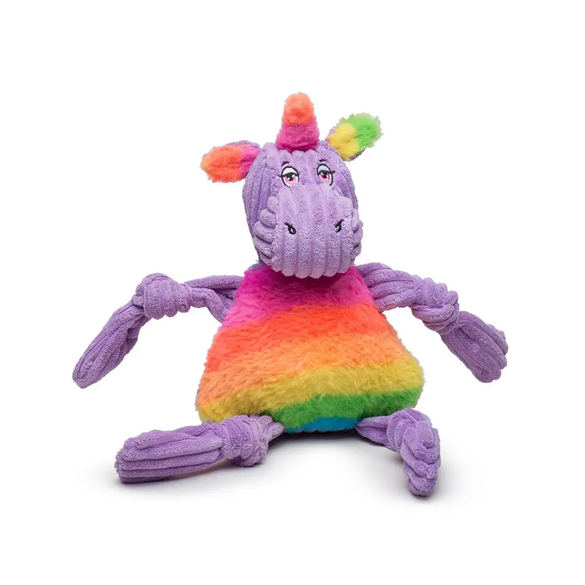 Rainbow Unicorn Knottie® Plush Dog Toy - HuggleHounds - Flyclothing LLC