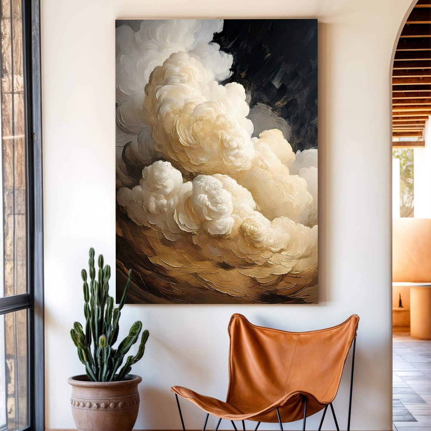 Beige Cloud Abstract Wall Art - Tailored Canvases - Flyclothing LLC