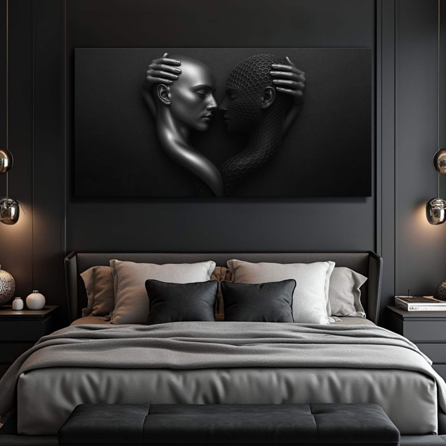 Eternal Love Figure Abstract Wall Art III - Tailored Canvases - Flyclothing LLC