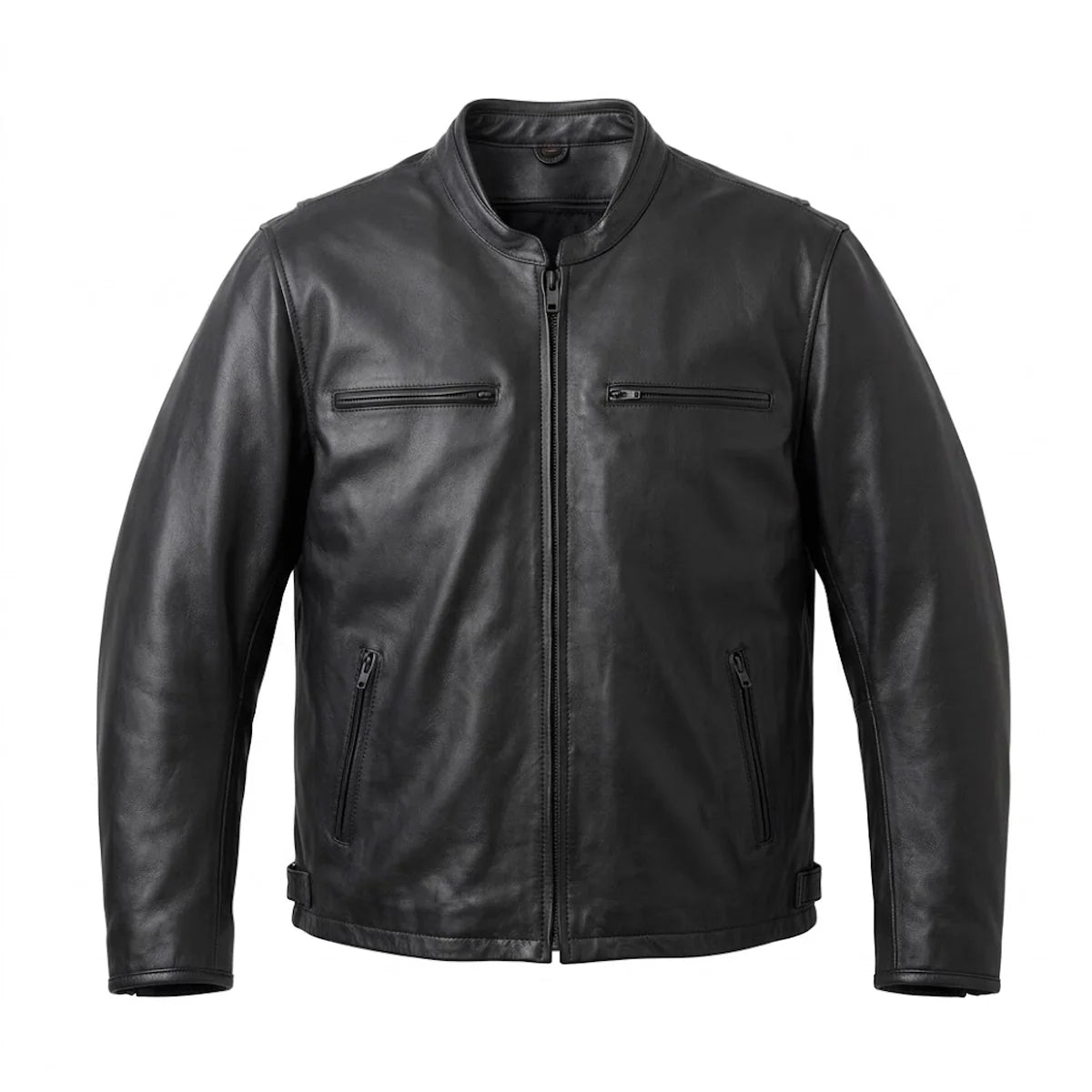 Black Iron - Men's Motorcycle Leather Jacket - Unik Just for Bikers - Flyclothing LLC