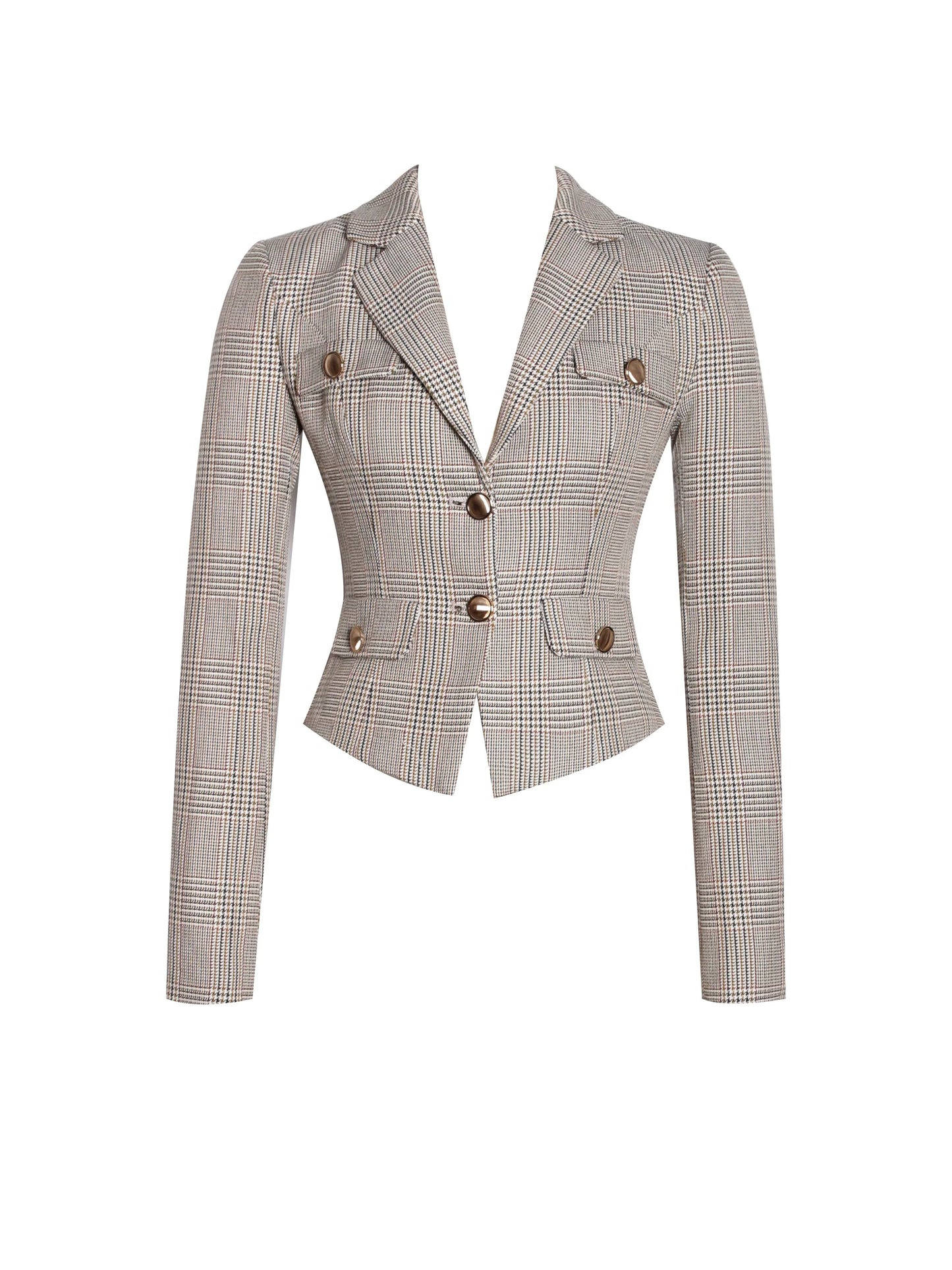 Oakley Brown Plaid Preppy Style Blazer Jacket - Miss Circle - Flyclothing LLC