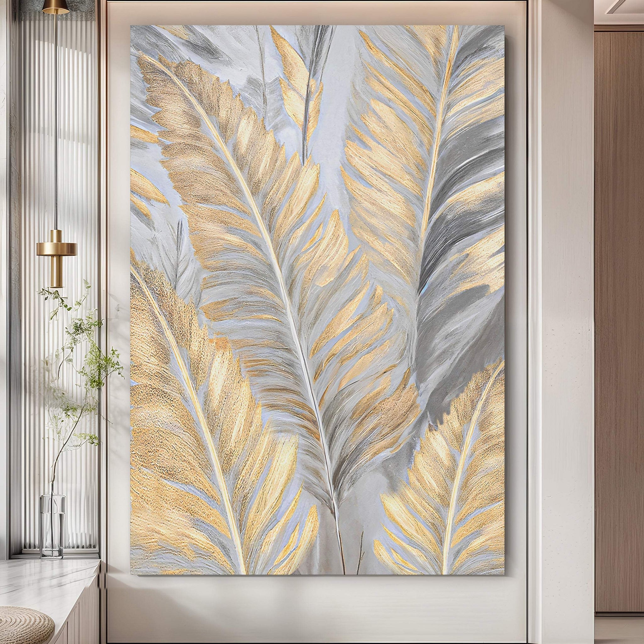 Luxury Gold and Silver Leaf Wall Art - Tailored Canvases - Flyclothing LLC