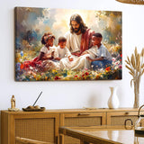 Jesus With Children Faith Wall Art V - Tailored Canvases - Flyclothing LLC