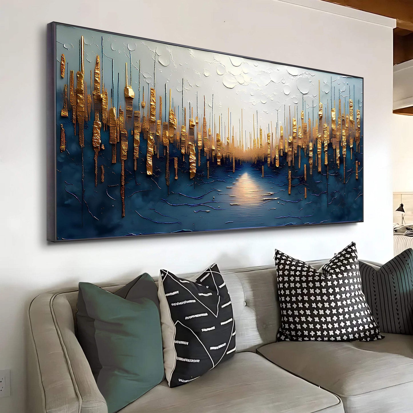 Golden Forest Reflection Abstract Wall Art - Tailored Canvases - Flyclothing LLC