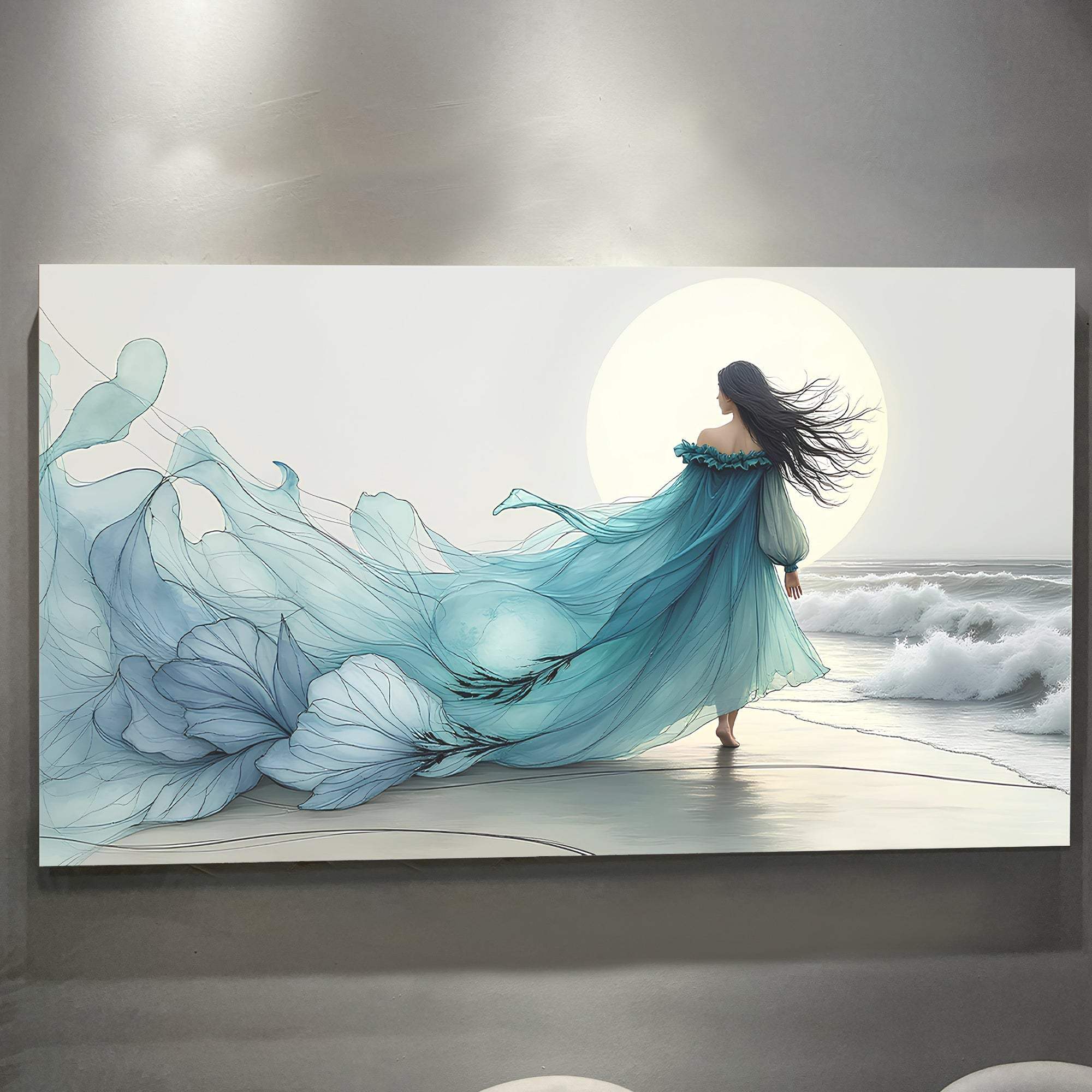 Swirling Winds by the Ocean Abstract Wall Art - Tailored Canvases - Flyclothing LLC