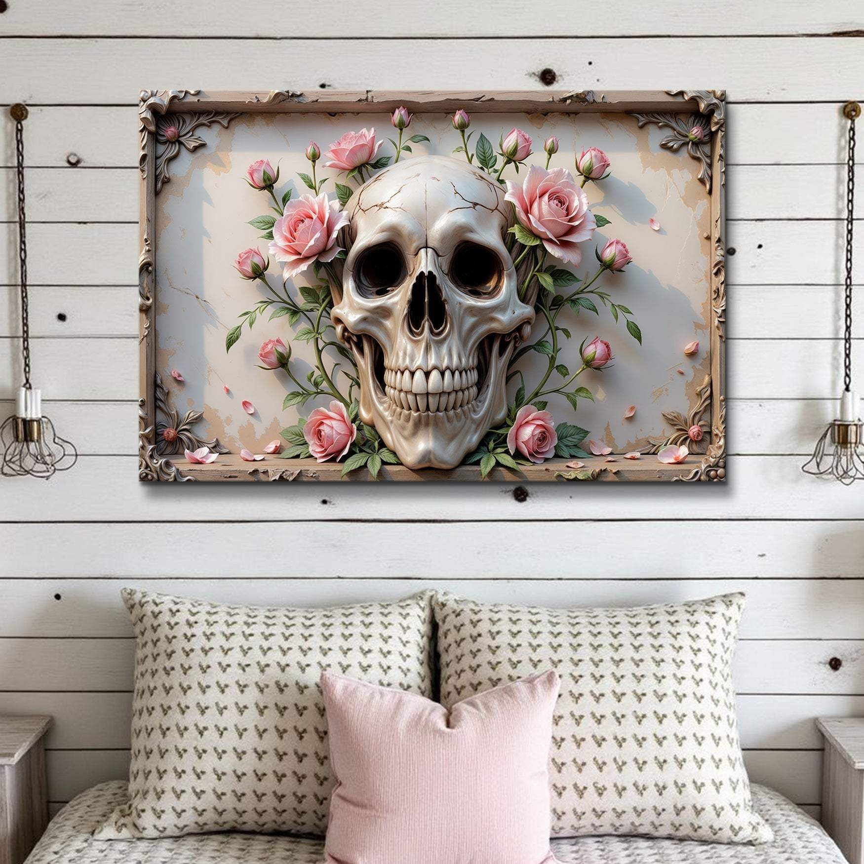 3D Rose And Skull Wall Art V - Tailored Canvases - Flyclothing LLC