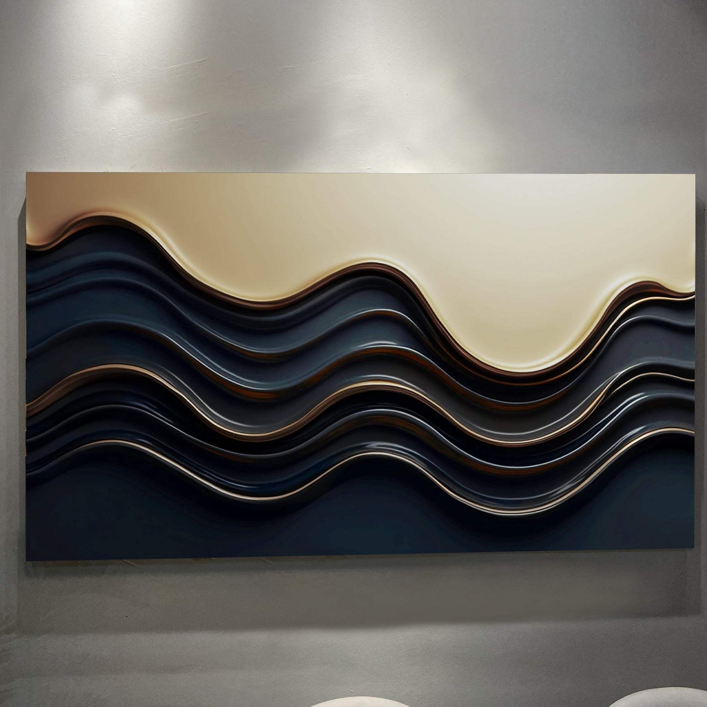 Black and Gold Minimalist Abstract Wall Art III - Tailored Canvases - Flyclothing LLC
