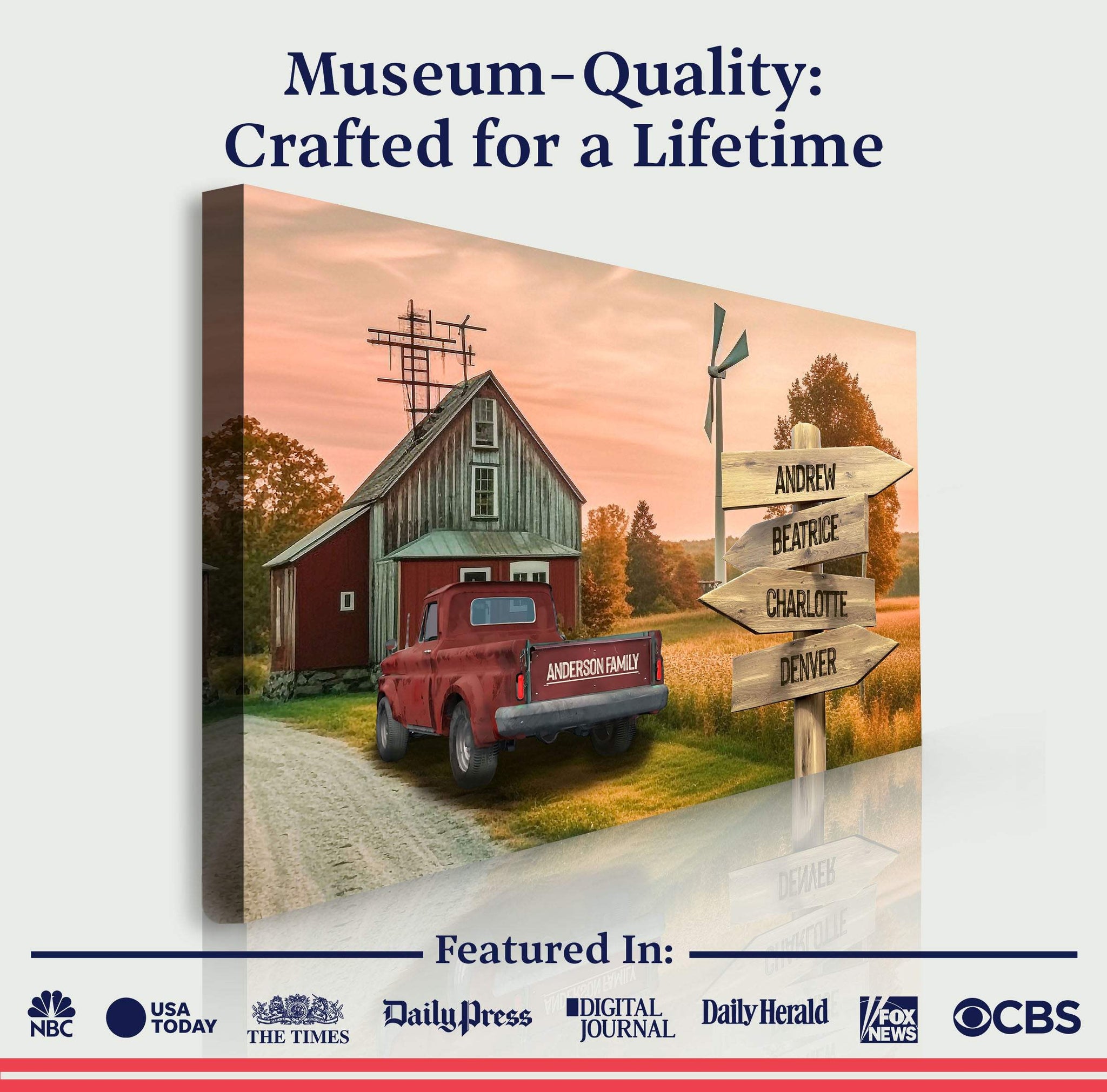 Old Truck Barn Family Names Sign - Tailored Canvases - Flyclothing LLC