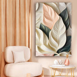 Elegant 3D Pastel Leaf Wall Art - Tailored Canvases - Flyclothing LLC