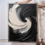Black and White Vortex Abstract Wall Art - Tailored Canvases - Flyclothing LLC