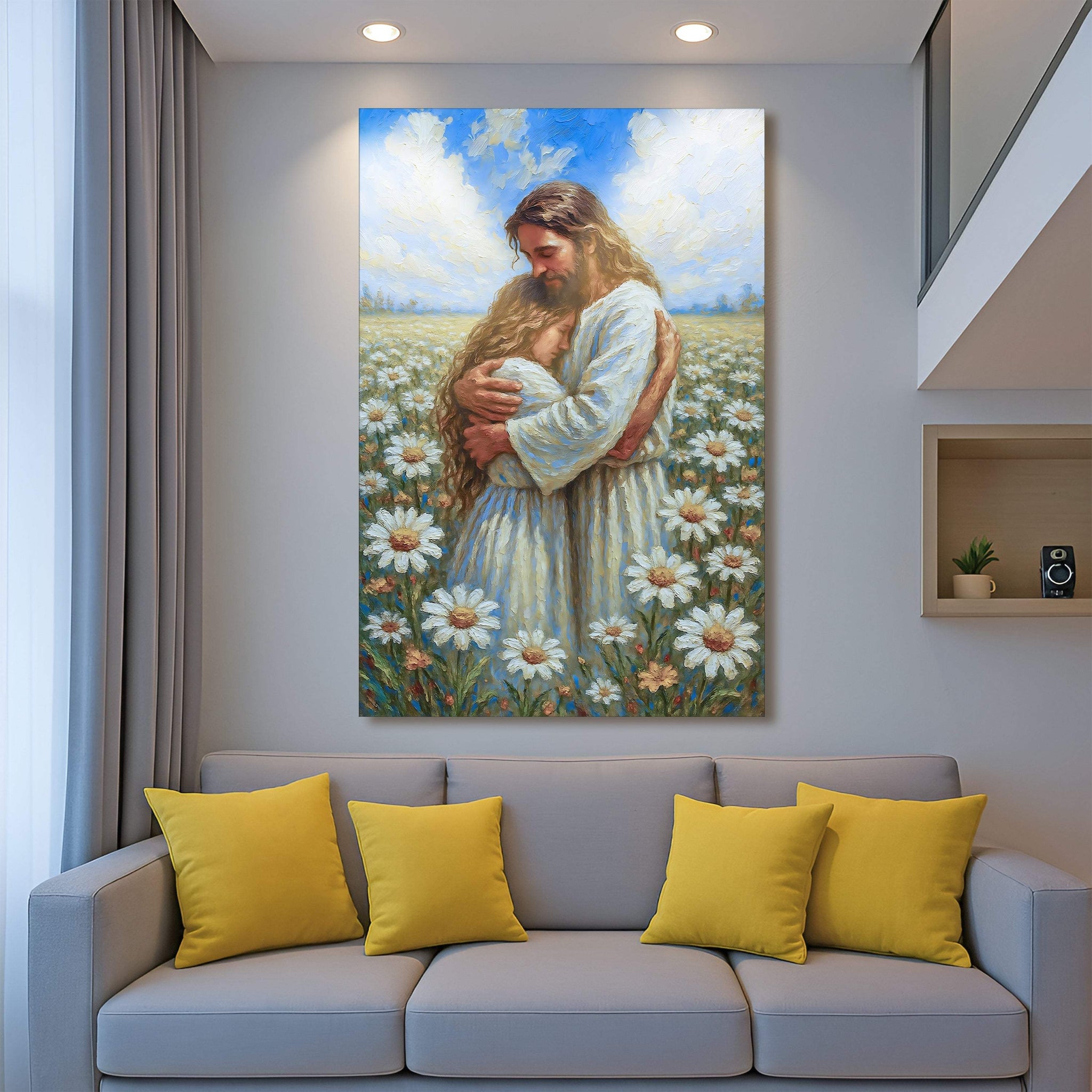 Jesus With Children Faith Wall Art - Tailored Canvases - Flyclothing LLC