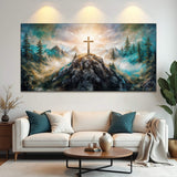 Cross On A Hill Faith Wall Art III - Tailored Canvases - Flyclothing LLC