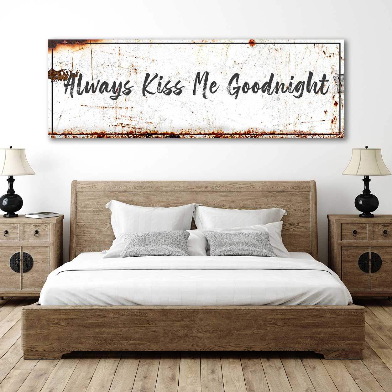 Always Kiss Me Goodnight Sign - Tailored Canvases - Flyclothing LLC