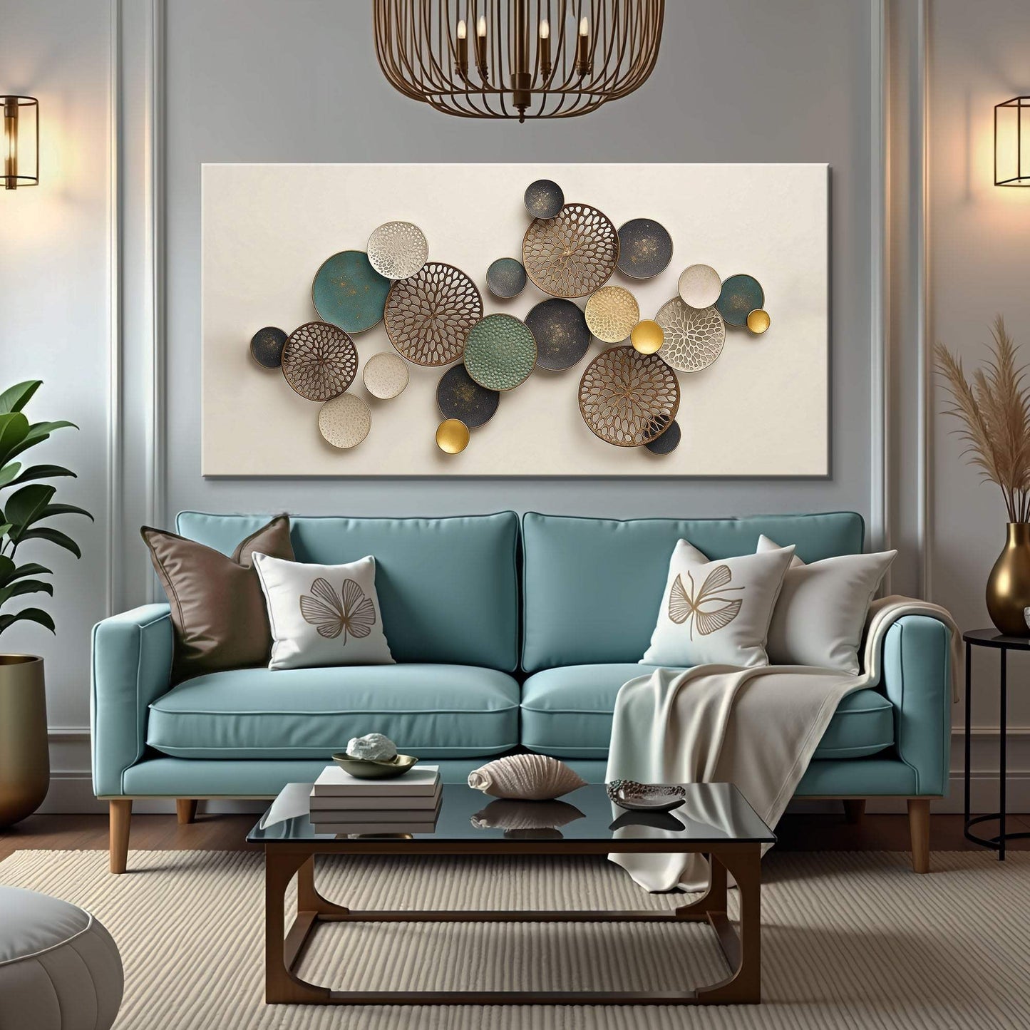 Lotus Leaf Abstract Wall Art II - Tailored Canvases - Flyclothing LLC