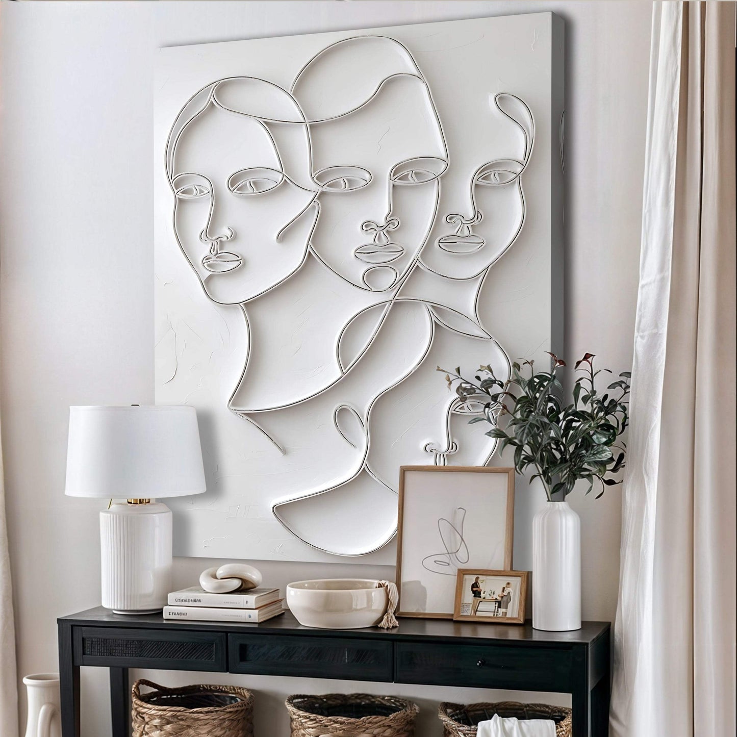 3D Minimalist Faces Wall Art - Tailored Canvases - Flyclothing LLC