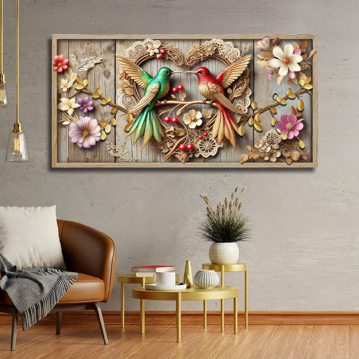 3D Hummingbirds Wall Art VII - Tailored Canvases - Flyclothing LLC