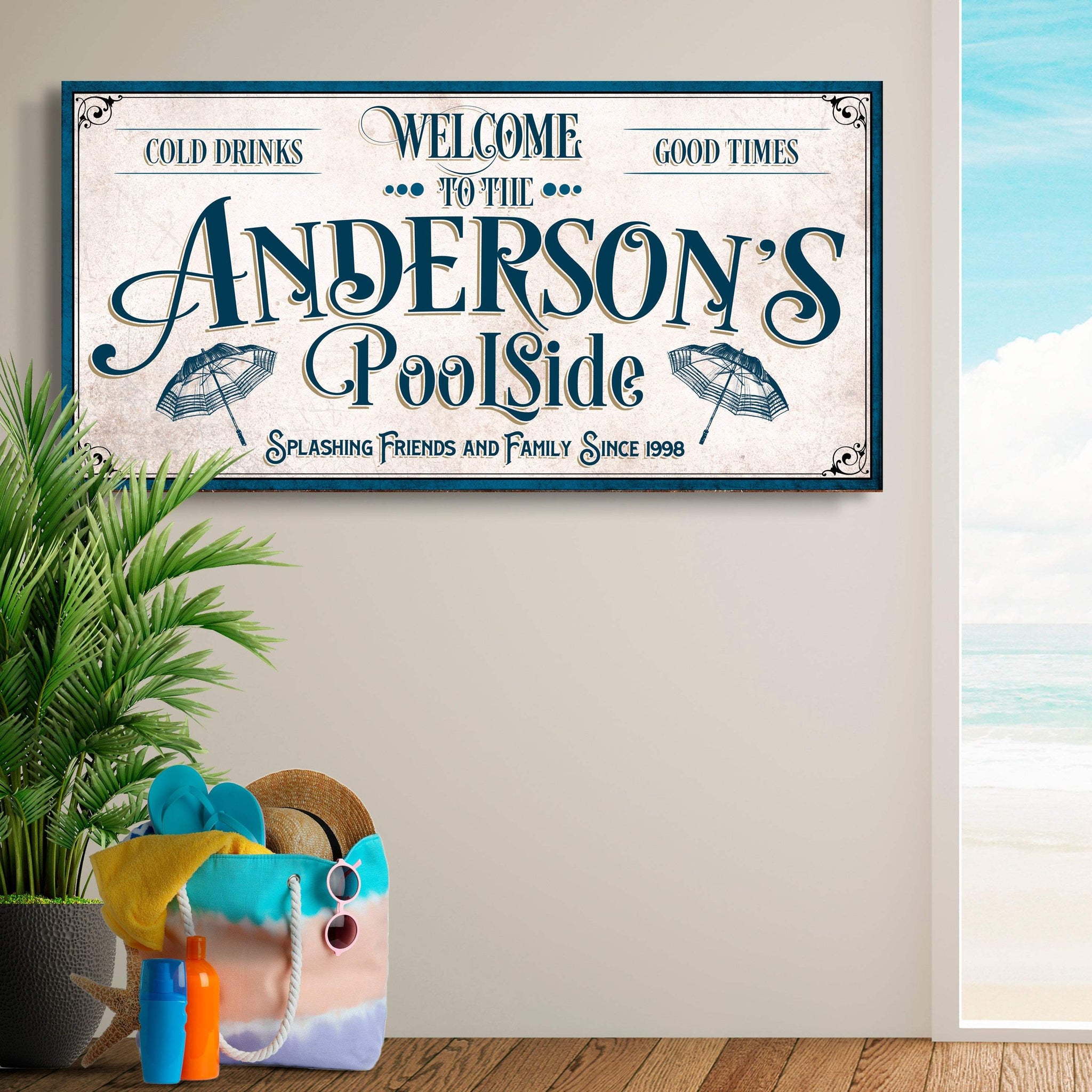 Personalized Pool Party Sign - Tailored Canvases - Flyclothing LLC