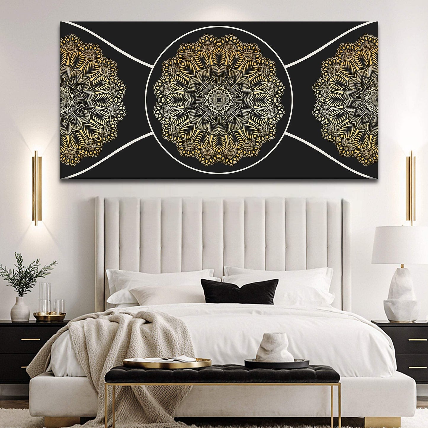 Gold Sacred Geometry Wall Art - Tailored Canvases - Flyclothing LLC