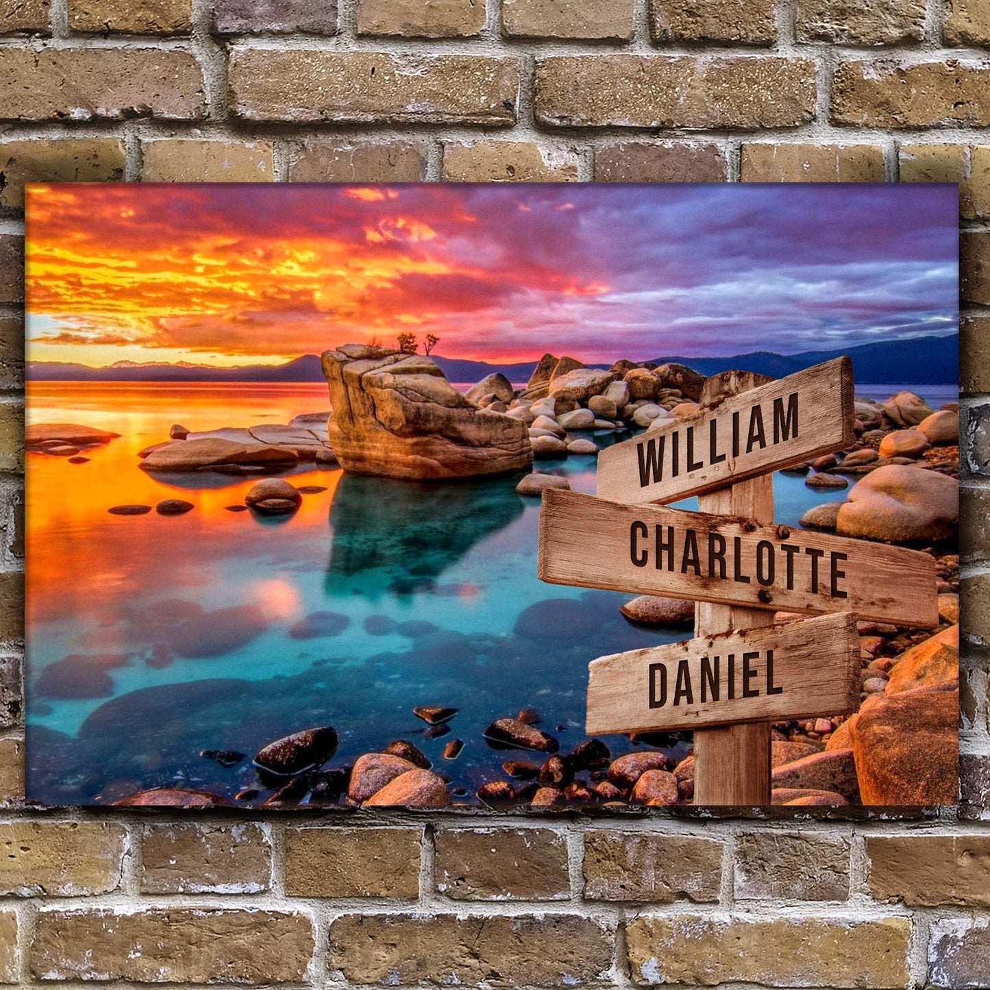 Sunset Beach Skies Family Names Sign - Tailored Canvases - Flyclothing LLC