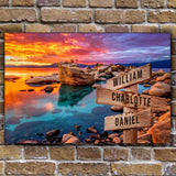 Sunset Beach Skies Family Names Sign - Tailored Canvases - Flyclothing LLC