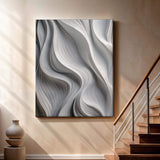 Modern Monochrome Waves Abstract Wall Art - Tailored Canvases - Flyclothing LLC