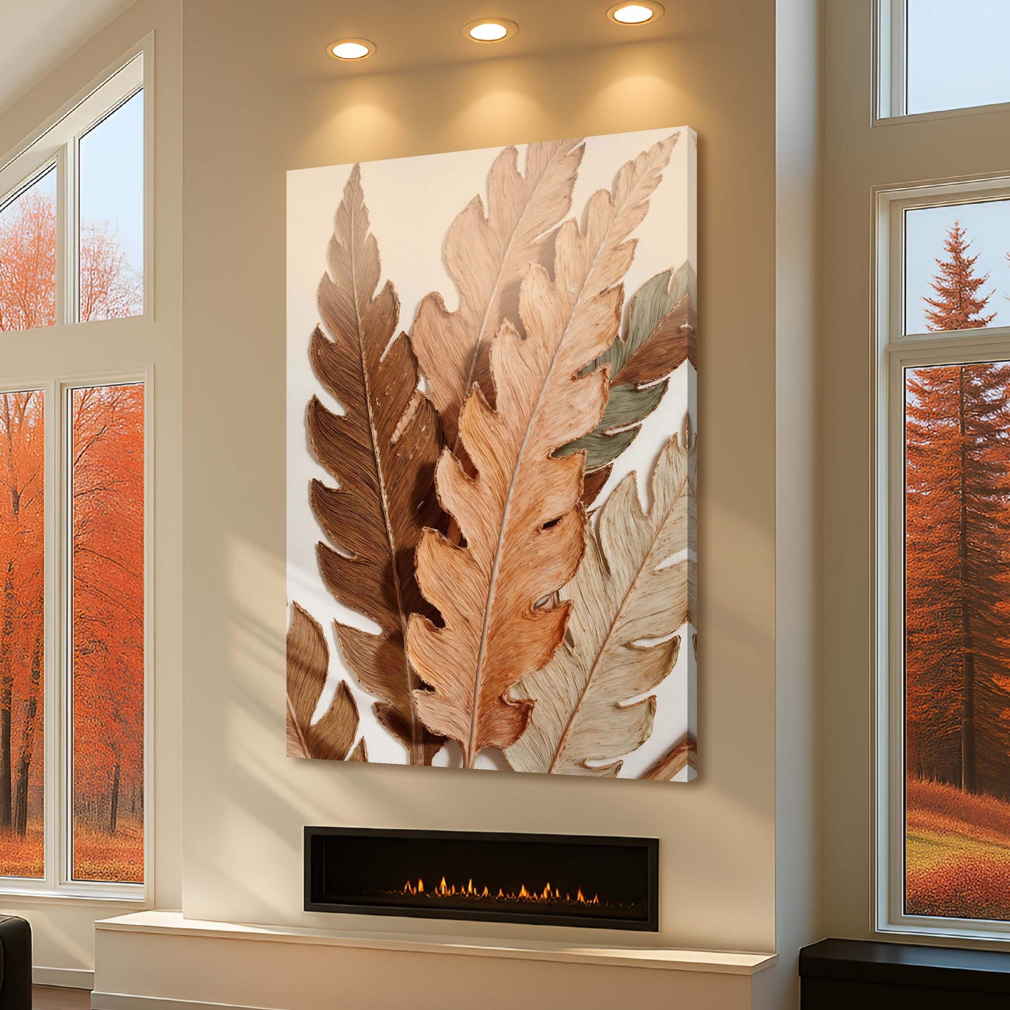 Abstract Autum Leaves Wall Art - Tailored Canvases - Flyclothing LLC