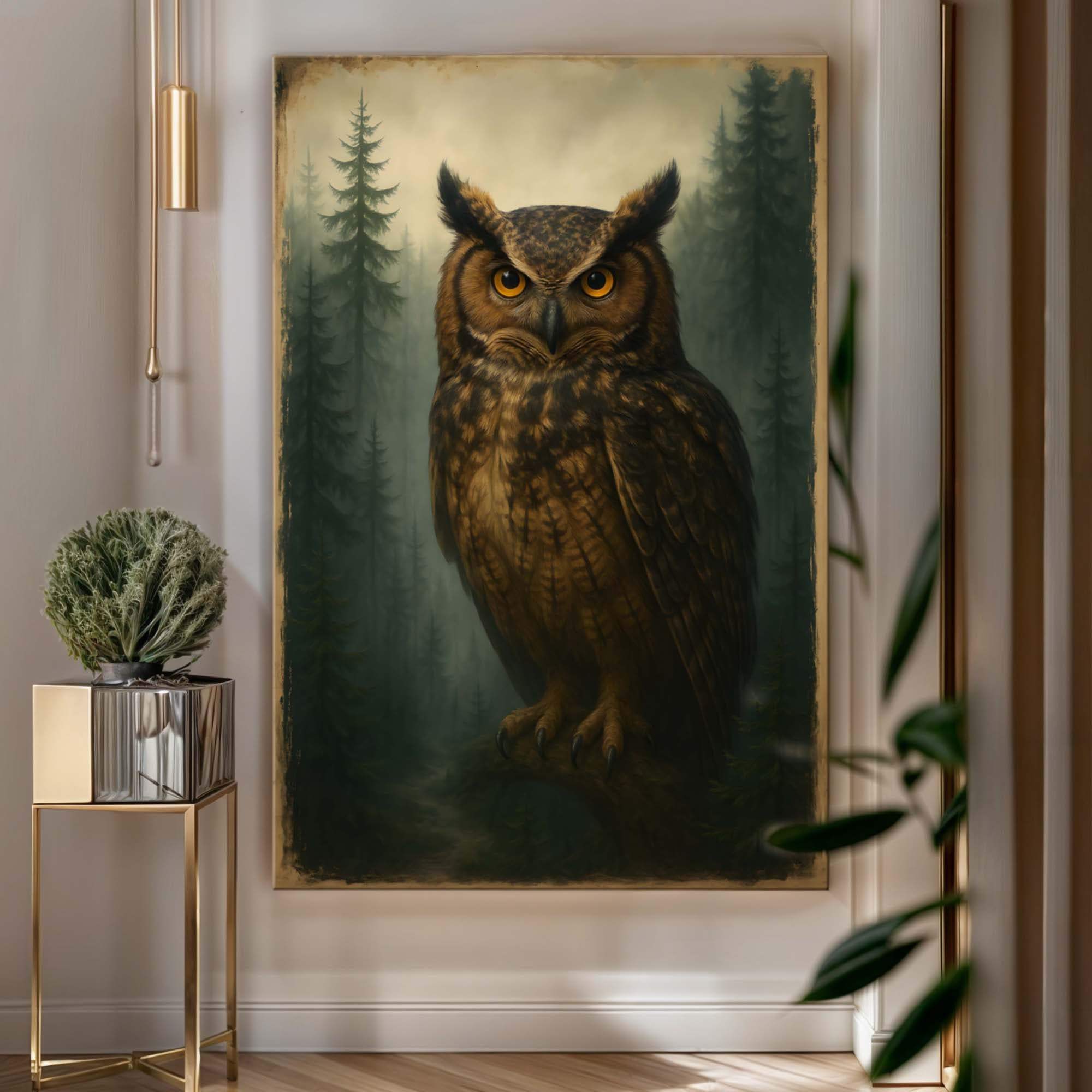 Watcher Of The Woods Owl Wall Art - Tailored Canvases - Flyclothing LLC