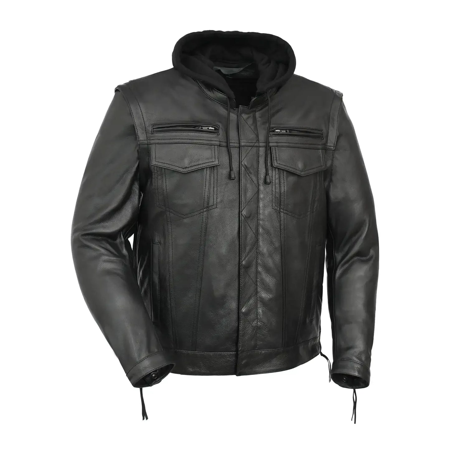 Nightstrike Men’s Motorcycle Leather Jacket - First Manufacturing Company - Flyclothing LLC