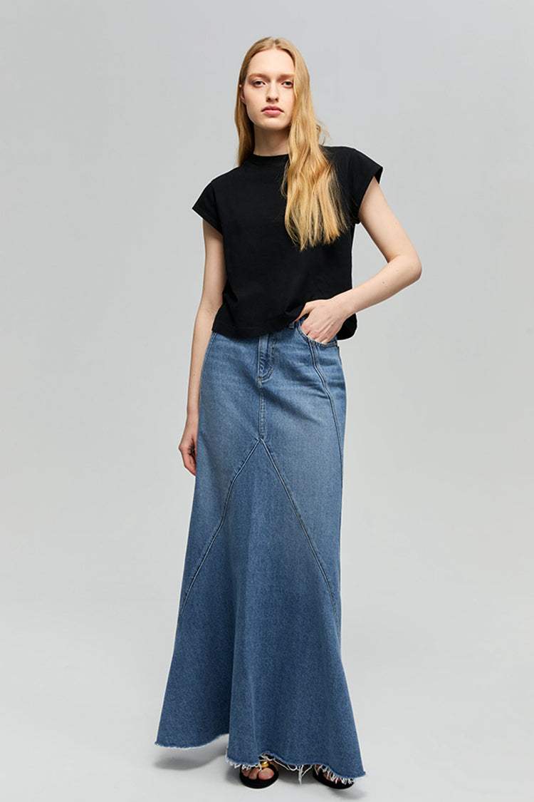 Ocean Wave Denim Skirt HJ821 - Hey Joanie - Flyclothing LLC