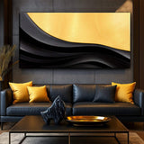 Black And Gold Minimalist Abstract VIII - Tailored Canvases - Flyclothing LLC