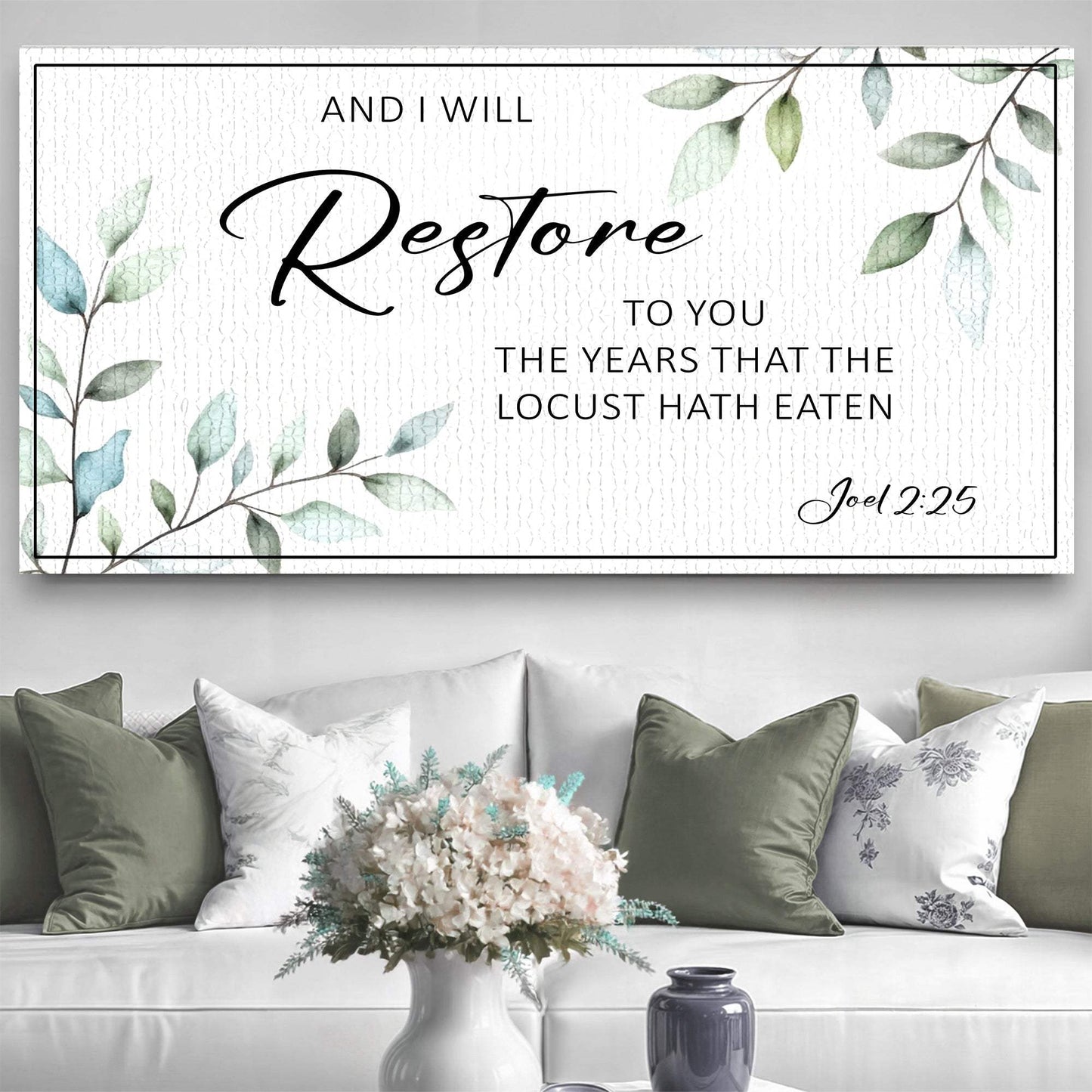 And I Will Restore To You - Joel 2:25 Faith Sign - Tailored Canvases - Flyclothing LLC