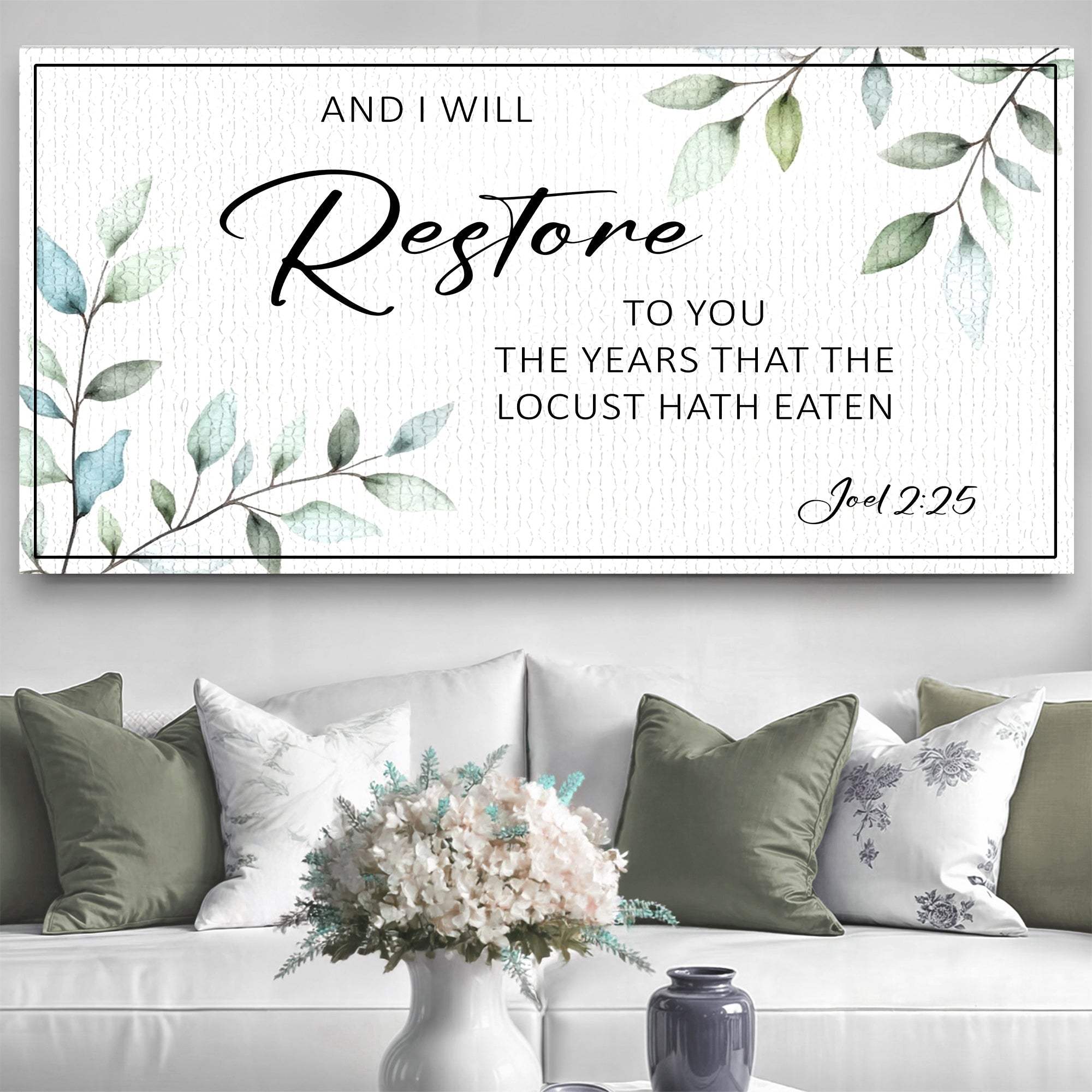 And I Will Restore To You - Joel 2:25 Faith Sign - Tailored Canvases - Flyclothing LLC