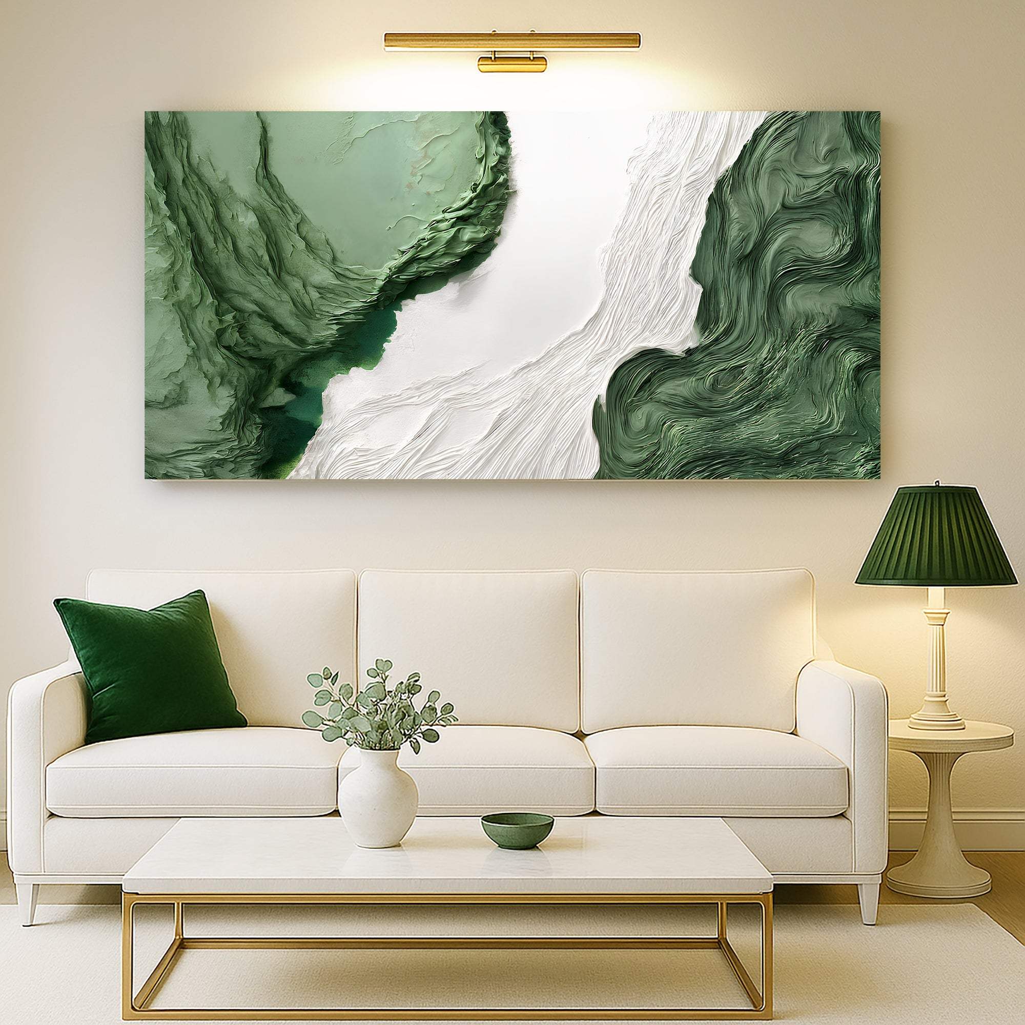 Green Rivers Abstract Wall Art V - Tailored Canvases - Flyclothing LLC