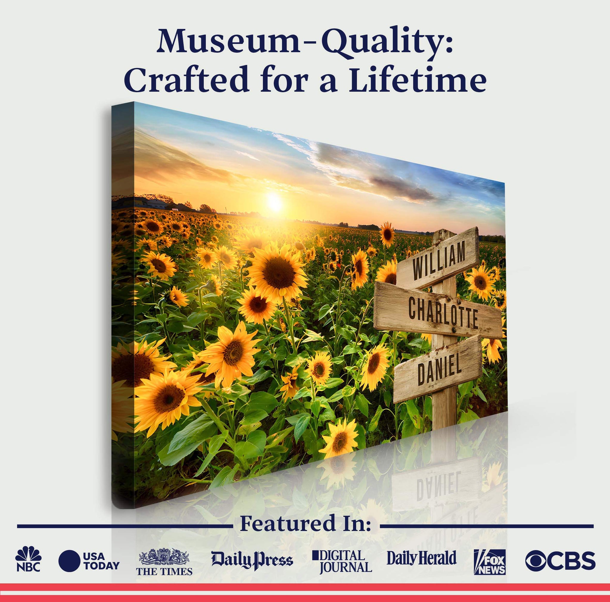 Sunflower Field Family Names Sign - Tailored Canvases - Flyclothing LLC