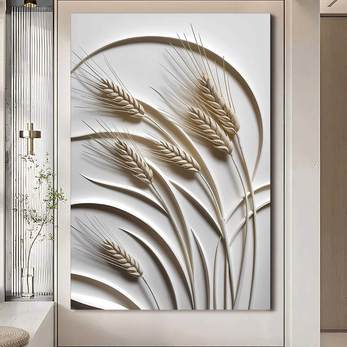3D Minimalist Wheat Wall Art - Tailored Canvases - Flyclothing LLC