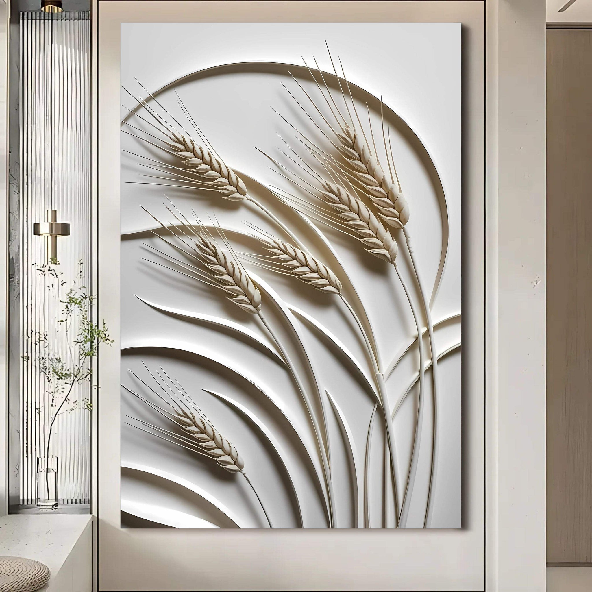 3D Minimalist Wheat Wall Art - Tailored Canvases - Flyclothing LLC