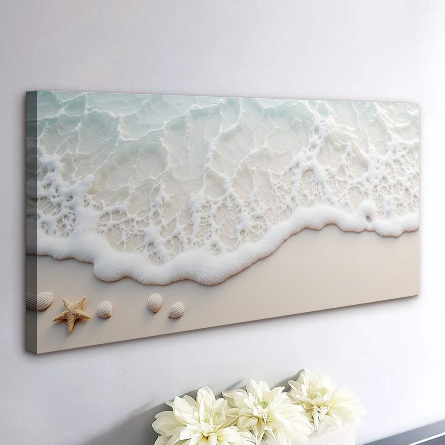 Serene Ocean Wave Coastal Wall Art X - Tailored Canvases - Flyclothing LLC