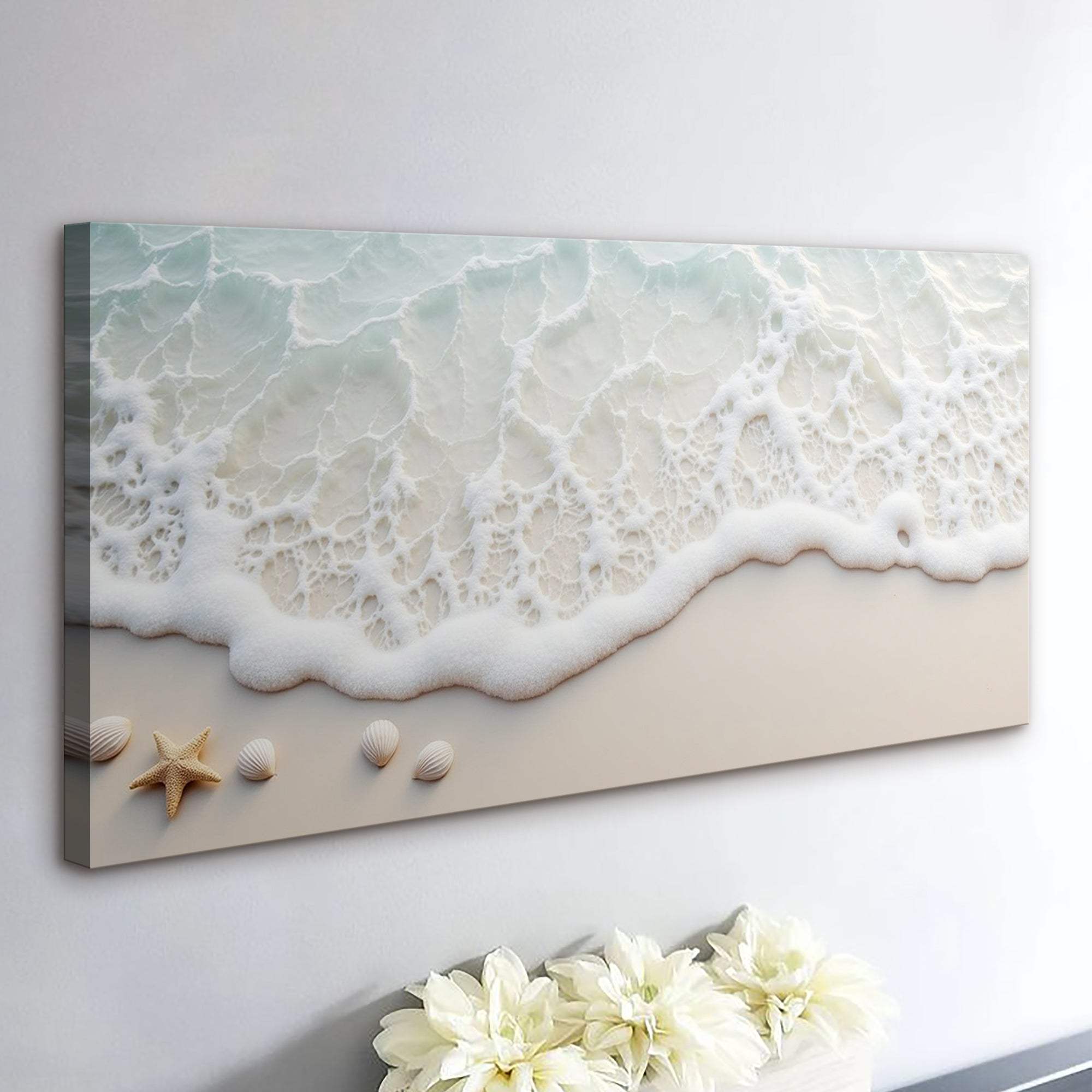 Serene Ocean Wave Coastal Wall Art X - Tailored Canvases - Flyclothing LLC