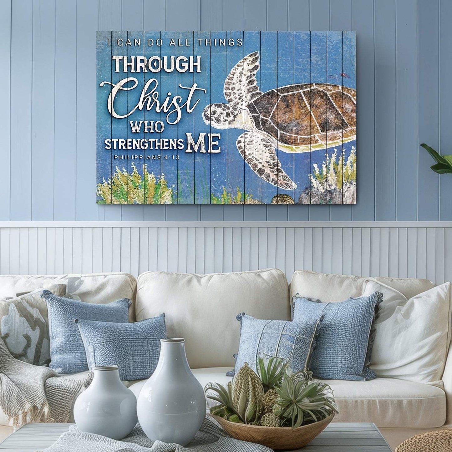 I Can Do All Things Through Christ Who Strengthens Me Faith Sign IV - Tailored Canvases - Flyclothing LLC