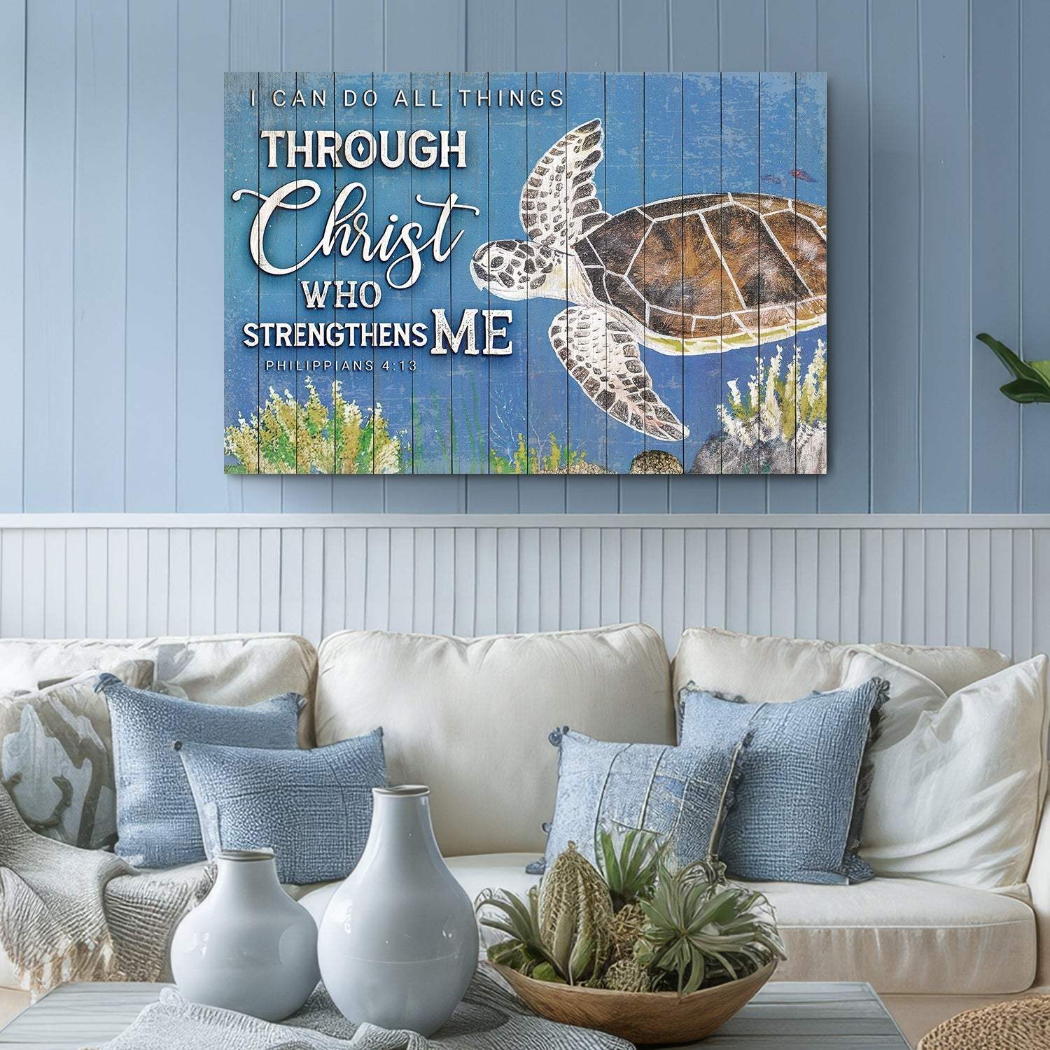 I Can Do All Things Through Christ Who Strengthens Me Faith Sign IV - Tailored Canvases - Flyclothing LLC